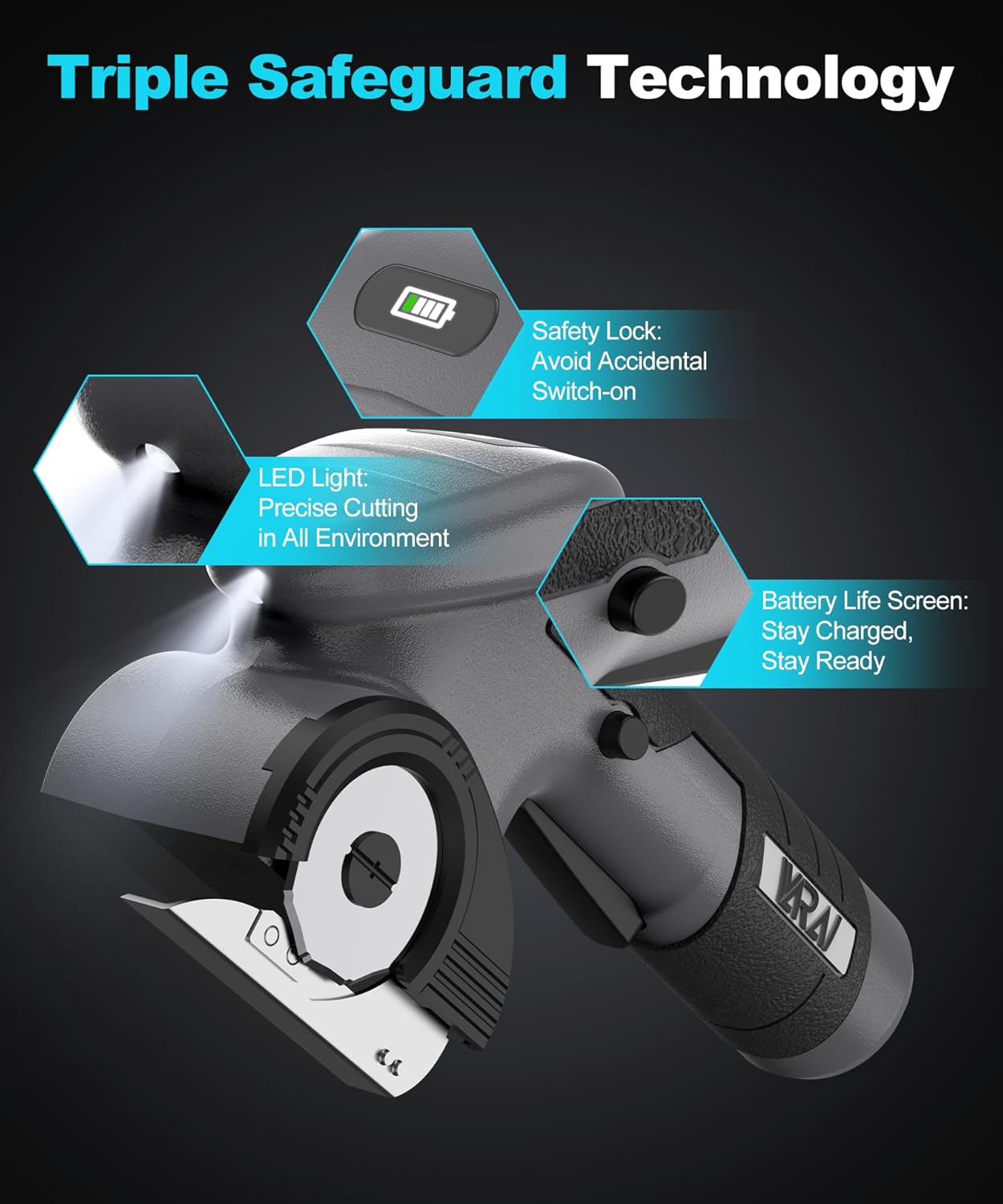 Cordless Electric Scissors, Fast Charging Rechargeable Cardboard Cutter with Replaceable Blades and Long-Lasting Battery, Effortless Cutting for Cloth, Fabric, Plastic & Leather