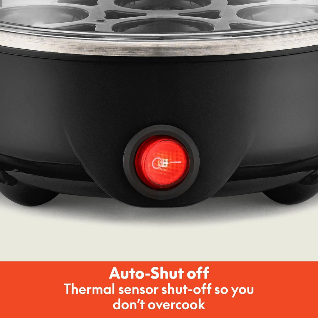 BELLA Double Tier Egg Cooker, Rapid Boiler & Poacher, Meal Prep Essential, Family Sized Meals: Make Up To 14 Large Boiled Eggs, Dishwasher Safe Parts, Poaching Tray Included, Black