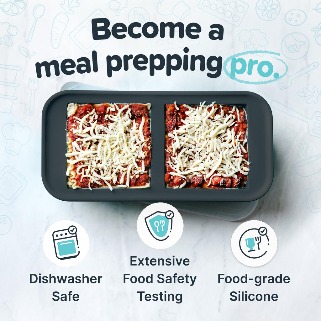 Souper Cubes 2 Cup Silicone Freezer Molds with Lids – Soup Cubes for Freezing Lasagna, Leftovers, Soups, Sauces, Casseroles, Meal Prep Meals and More – Aqua 2-Pack
