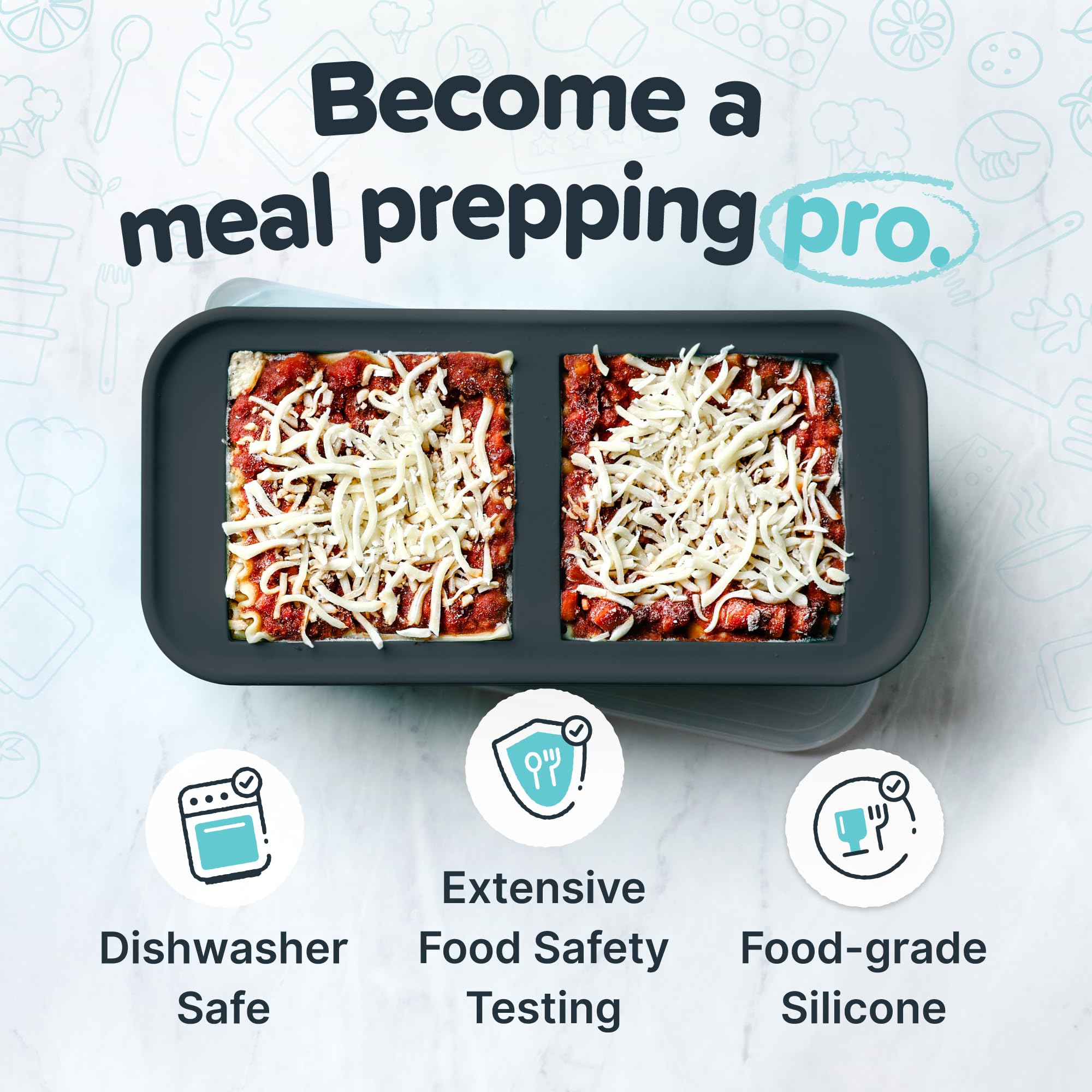 Souper Cubes 2 Cup Silicone Freezer Molds with Lids – Soup Cubes for Freezing Lasagna, Leftovers, Soups, Sauces, Casseroles, Meal Prep Meals and More – Aqua 2-Pack