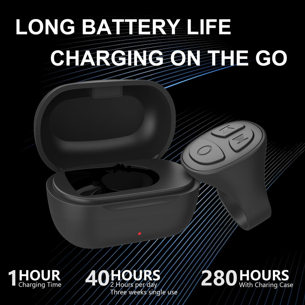 Tiktok Scrolling Ring for iPhone, Bluetooth Camera Remote Control, Remote Control for TIK Tok Scrolling Ring for iPhone, Android (Black)
