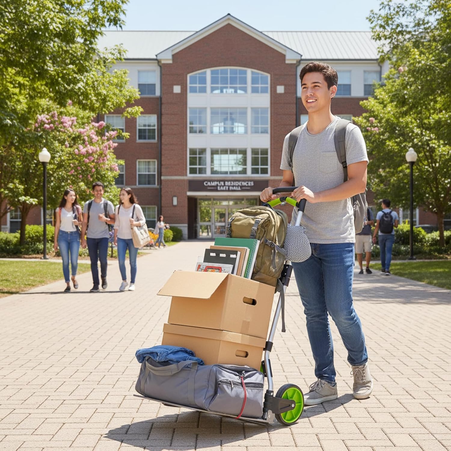 Leeyoung Folding Hand Truck and Dolly,309 lb Capacity Aluminum Portable Cart with Telescoping Handle and PP+EVA Wheels