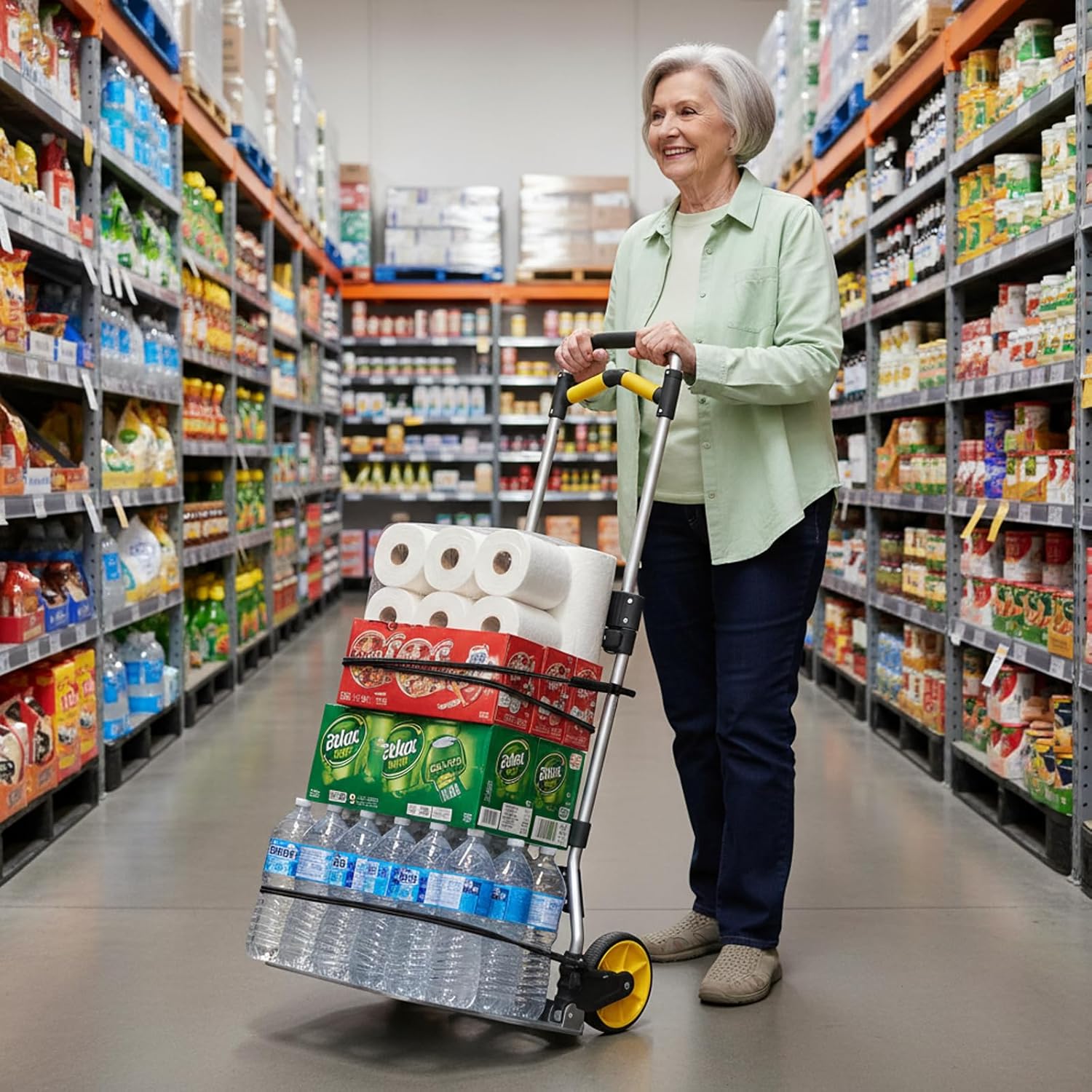 Leeyoung Folding Hand Truck and Dolly,309 lb Capacity Aluminum Portable Cart with Telescoping Handle and PP+EVA Wheels