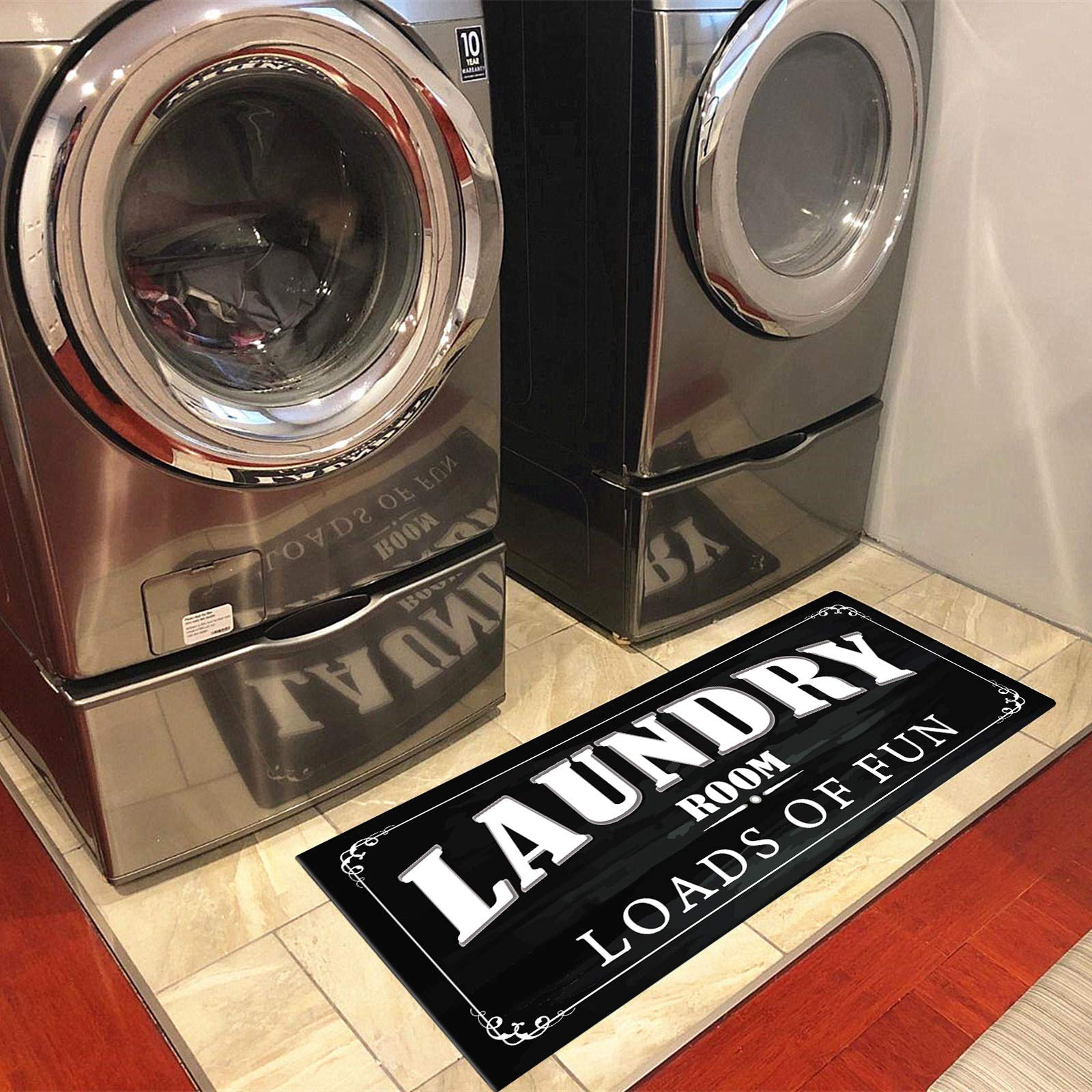 UKELER Laundry Room Rug Runner, Farmhouse Laundry Mats for Washroom Laundry Room Bathroom Kitchen, Non Slip Anti Fatigue Laundry Rugs 48''x20''