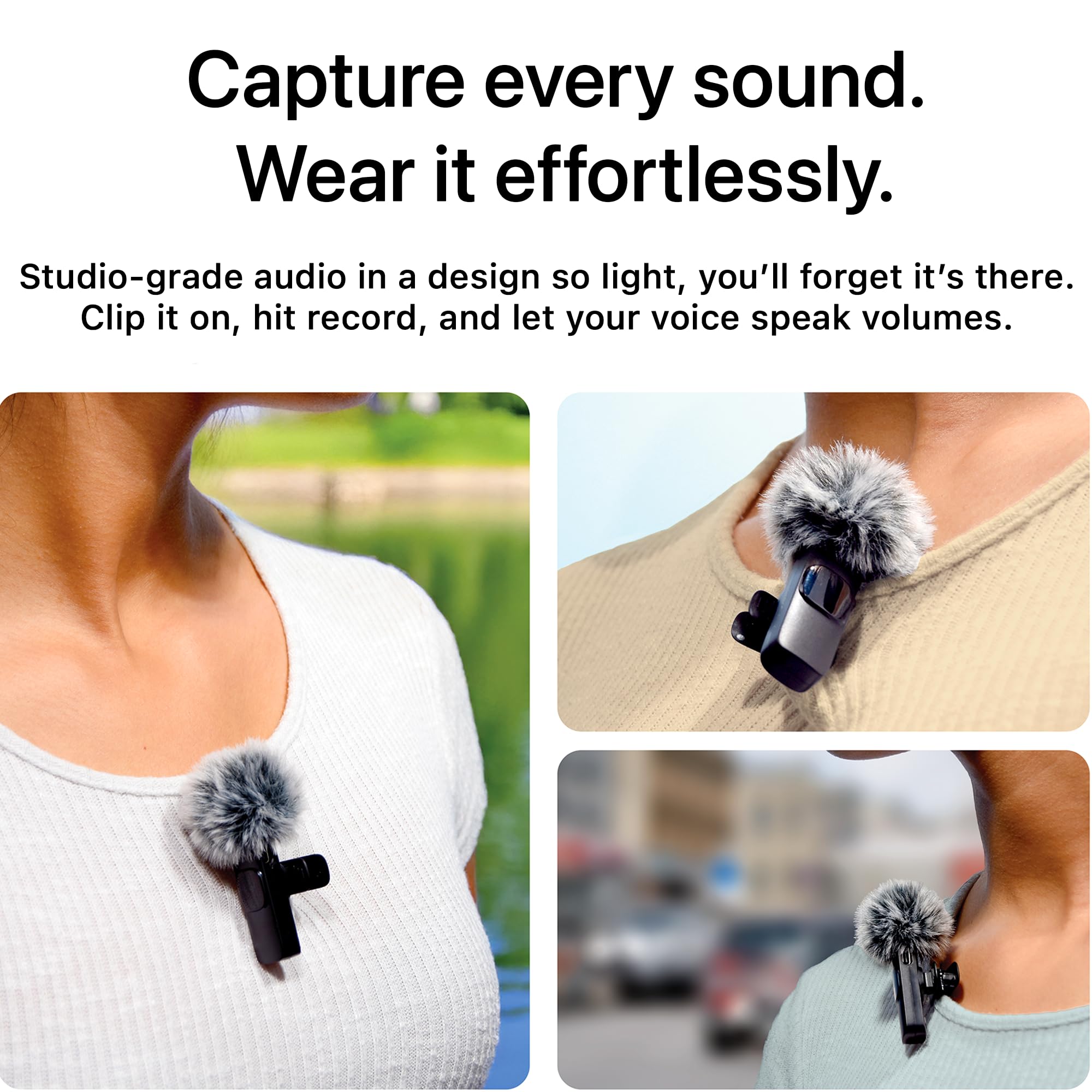 Mini Mic Pro (Latest Model) - Wireless Mini Microphone for iPhone, iPad, Android - 2 Pack Lavalier Microphone for Video Recording - iPhone Mic Crystal Clear Recording with USB-C for Content Creators
