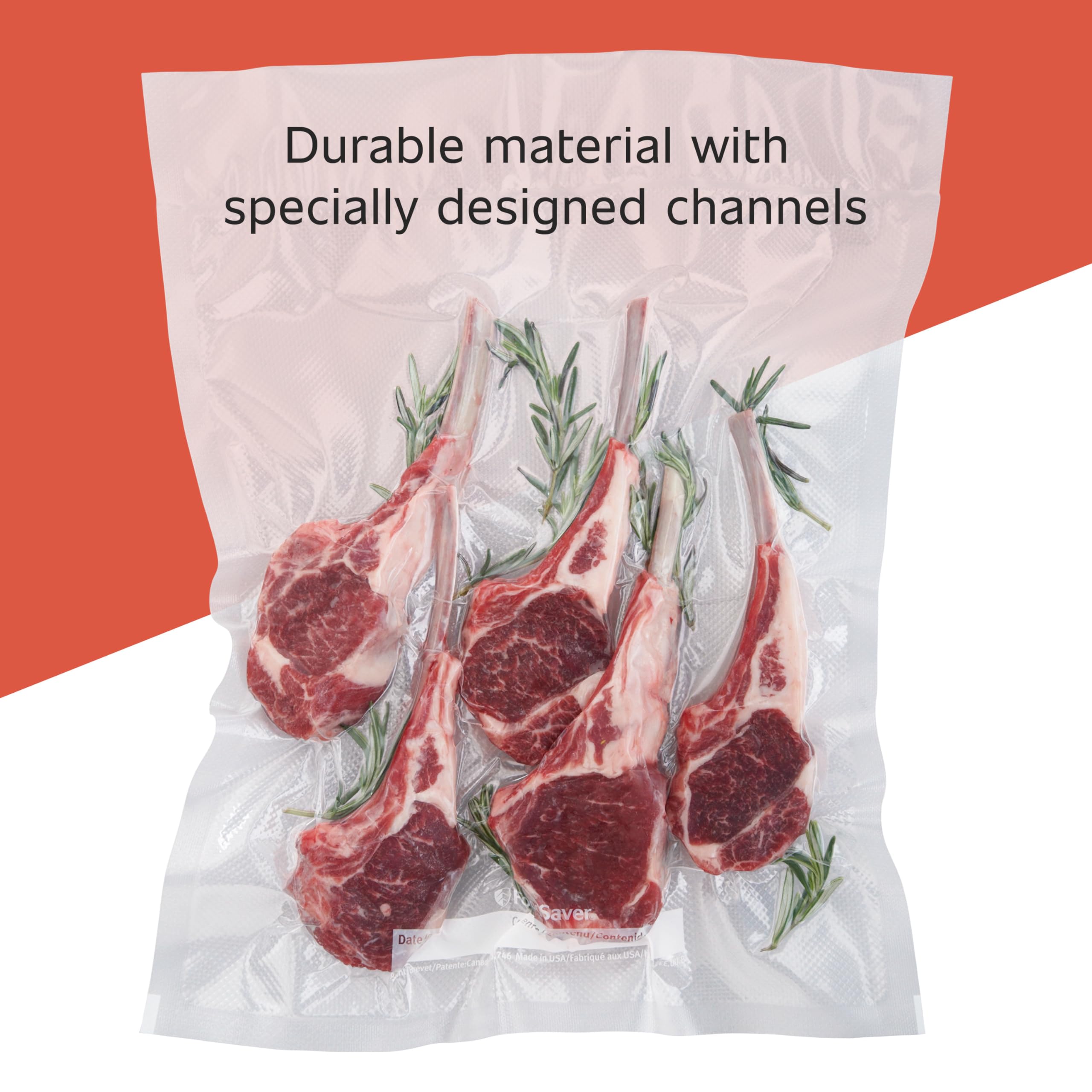 FoodSaver Custom Length Vacuum Sealer Bags Multipack, 5 Count Rolls for Airtight Food Storage and Sous Vide - Compatible with FoodSaver, 8 (2 Pack) and 11 (3 Pack)