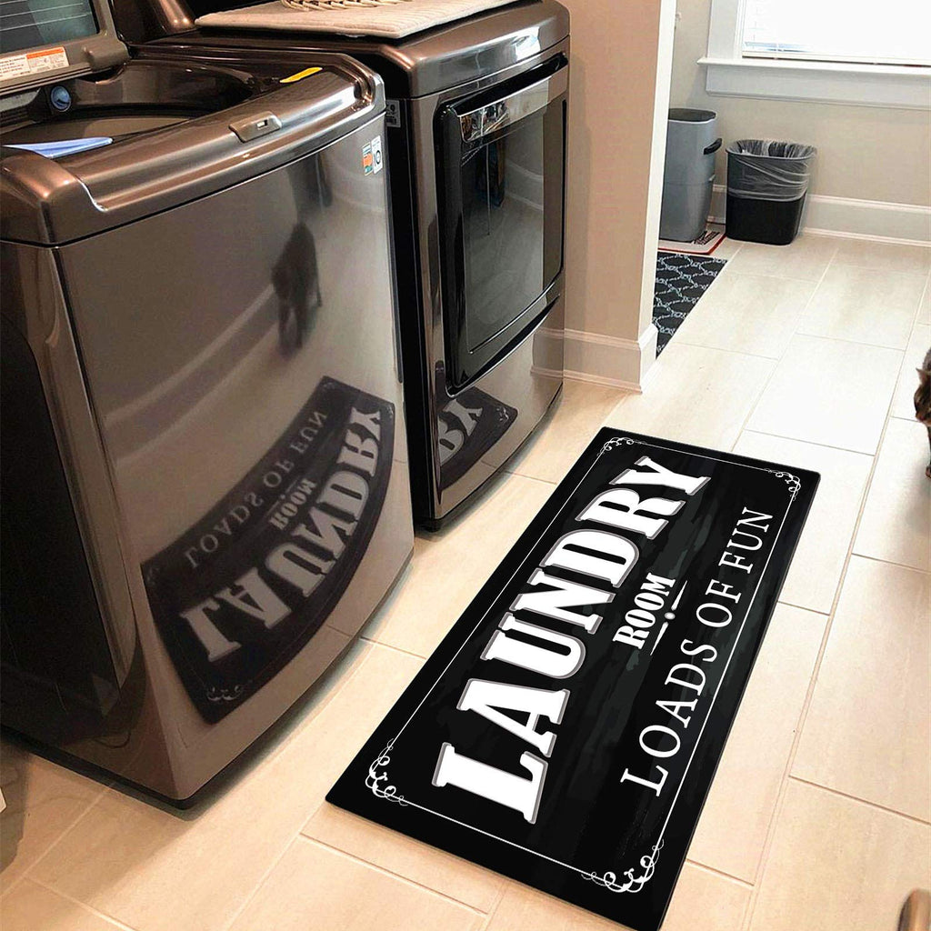 UKELER Laundry Room Rug Runner, Farmhouse Laundry Mats for Washroom Laundry Room Bathroom Kitchen, Non Slip Anti Fatigue Laundry Rugs 48''x20''