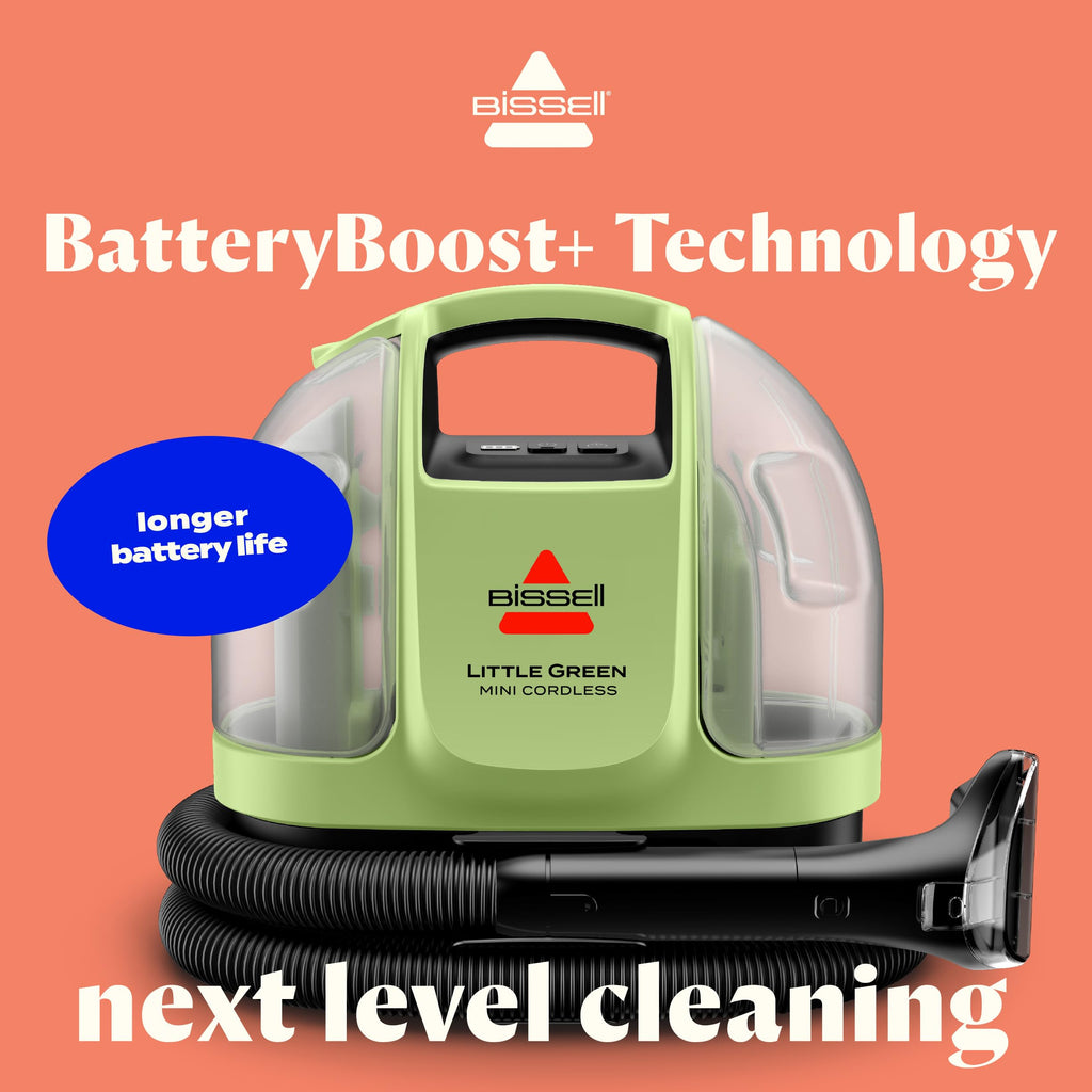 BISSELL Little Green Cordless Portable Deep Cleaner with 25V Lithium-Ion Battery & Battery-Boost Technology, 3682