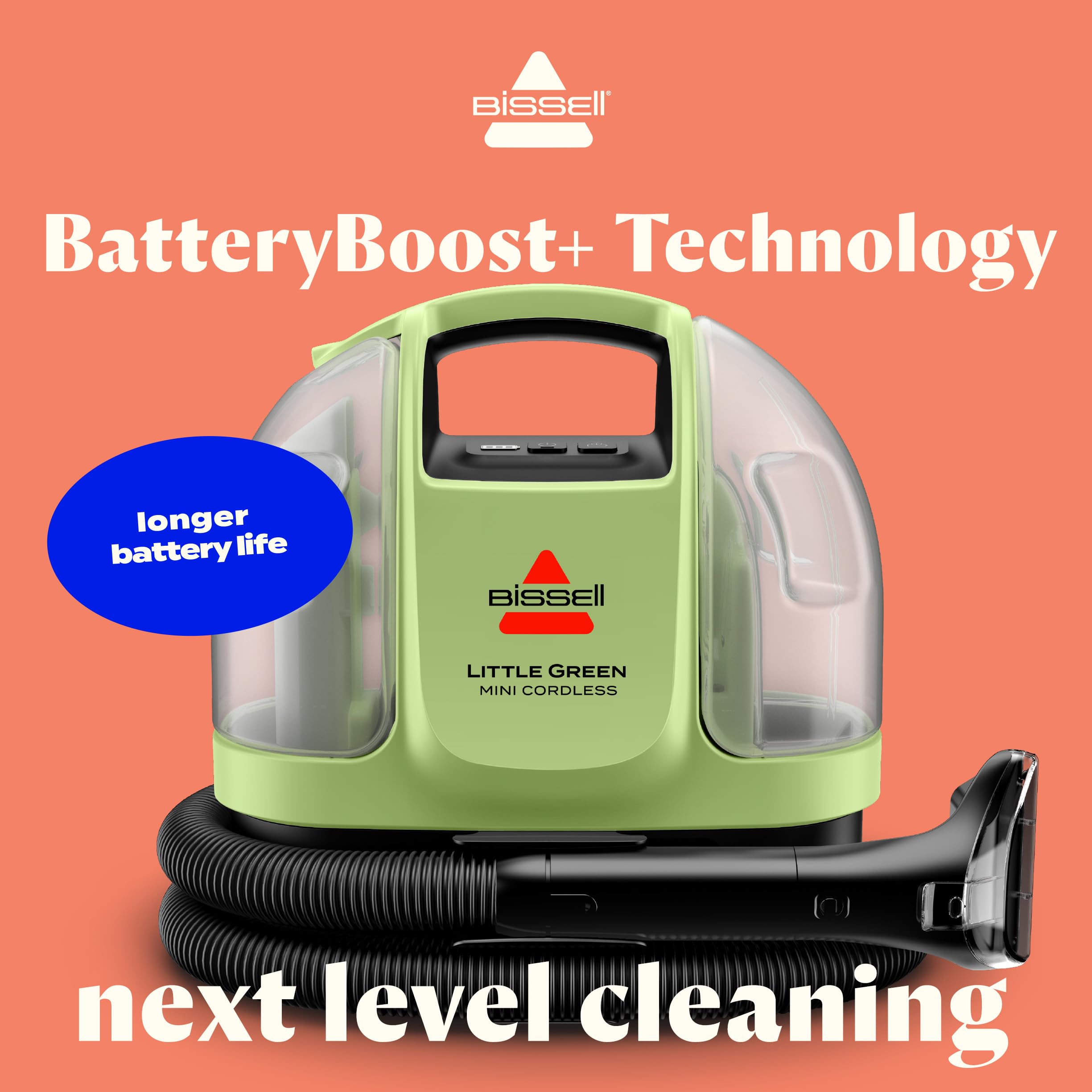 BISSELL Little Green Cordless Portable Deep Cleaner with 25V Lithium-Ion Battery & Battery-Boost Technology, 3682