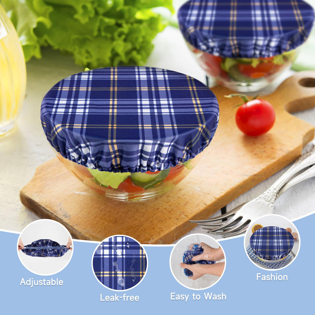 wegreeco Elastic Reusable Bowl Covers for Bread Proofing, Fabric Cloth Sourdough Bowl Covers for Proofing - Set of 3, Grey Leaf