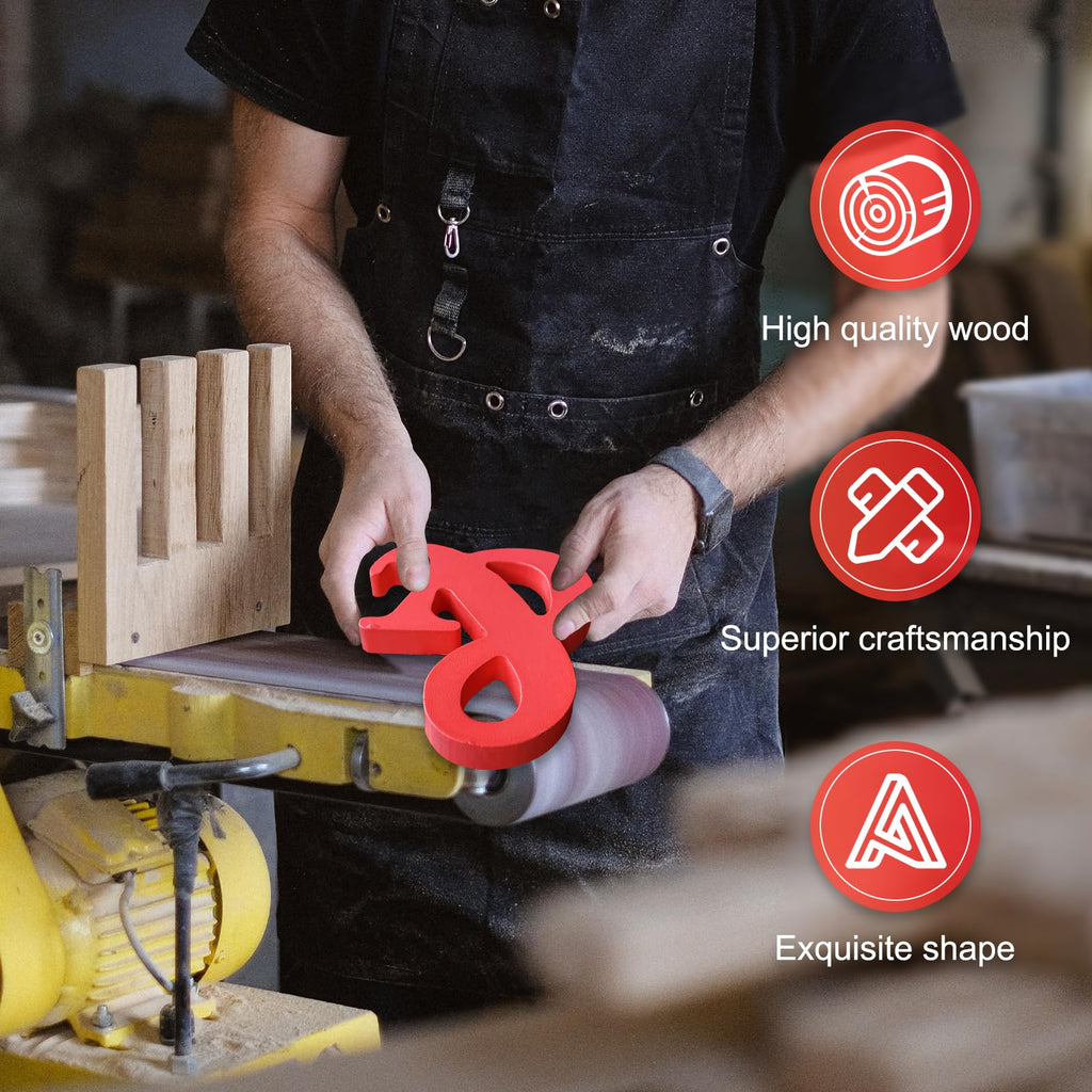 AOCEAN 6 Inch Red Wood Letters Unfinished Wood Letters for Wall Decor Decorative Standing Letters Slices Sign Board Decoration for Craft Home Party Projects (X)