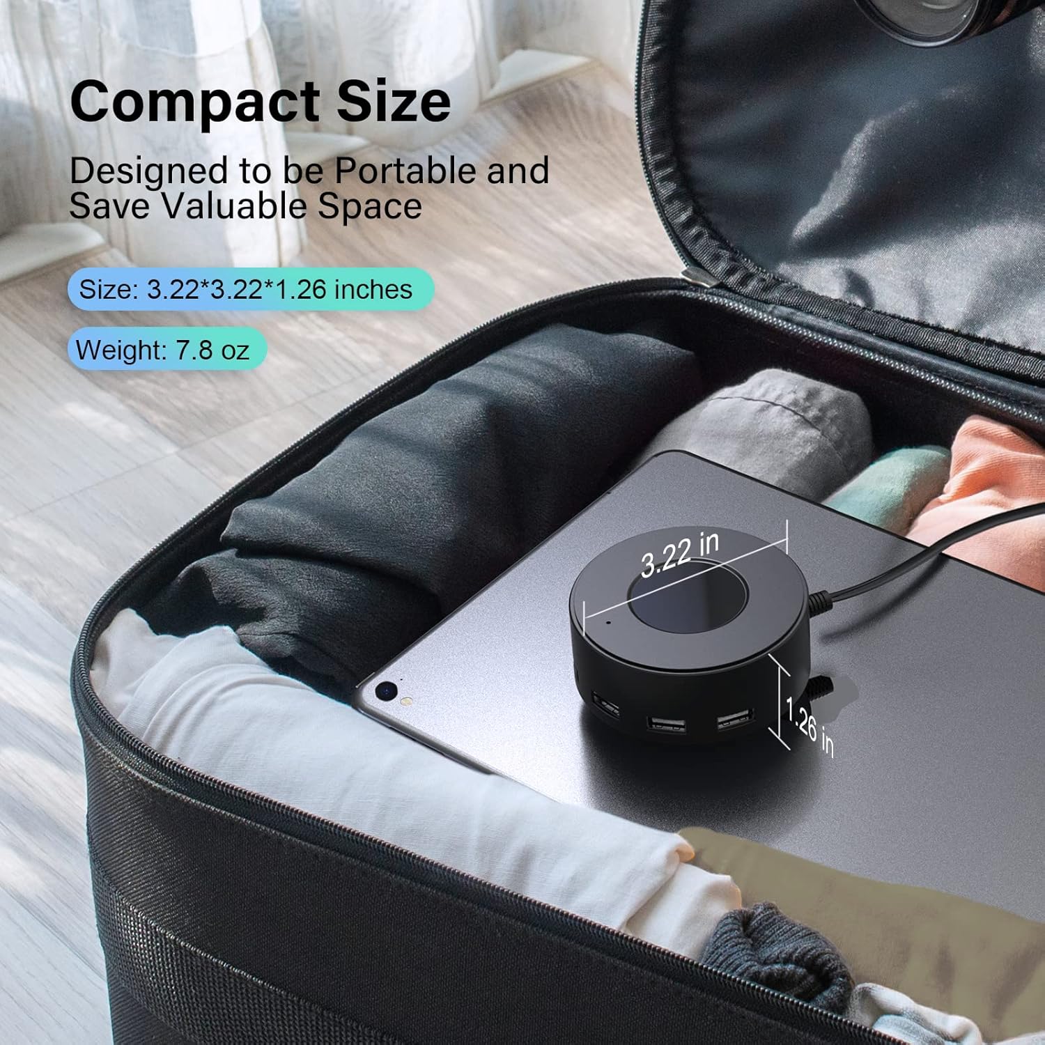 Getop 2 in 1 for MagSafe Magnetic Wireless Charger Pad & Stand for iPhone 12-17(All Series) with 6.6Ft USB-C Woven Charging Cable, Gifts for Men and Women (Black)