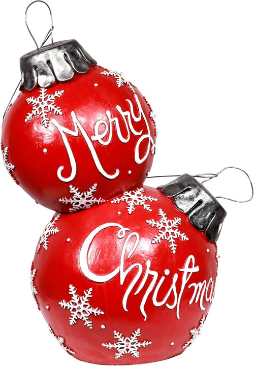 Alpine Corporation 30" H Indoor/Outdoor Christmas Ball Ornament with Color Changing LED Lights, Red, Christmas Decoration