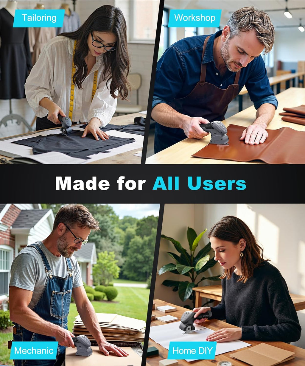 Cordless Electric Scissors, Fast Charging Rechargeable Cardboard Cutter with Replaceable Blades and Long-Lasting Battery, Effortless Cutting for Cloth, Fabric, Plastic & Leather