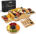 SMIRLY Charcuterie Boards Set - Large Bamboo Cheese Board Set - House Warming Gifts New Home, Wedding Gift for Couple, Bridal Shower Gift, Birthday Gifts for Women