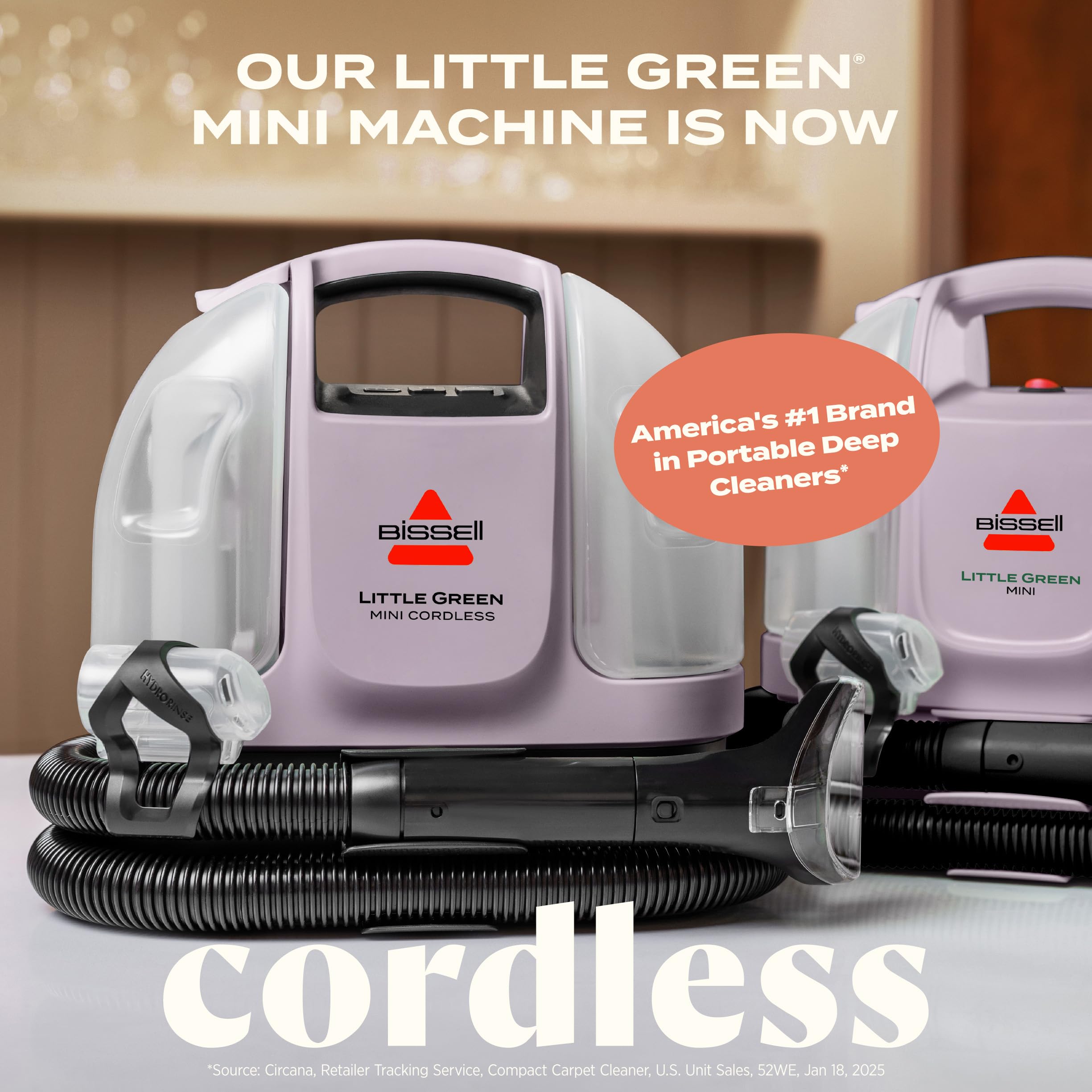 BISSELL Little Green Cordless Portable Deep Cleaner with 25V Lithium-Ion Battery & Battery-Boost Technology, 3682