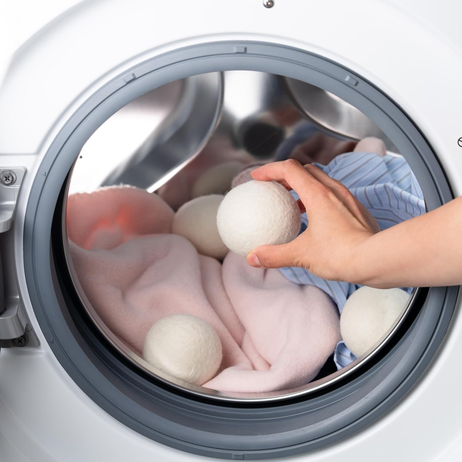 XL Wool Dryer Balls 6-Pack – 100% New Zealand Wool, Natural Fabric Softener & Static Reducer, Reusable Laundry Balls for Pet Hair, Eco-Friendly Dryer Sheets Alternative