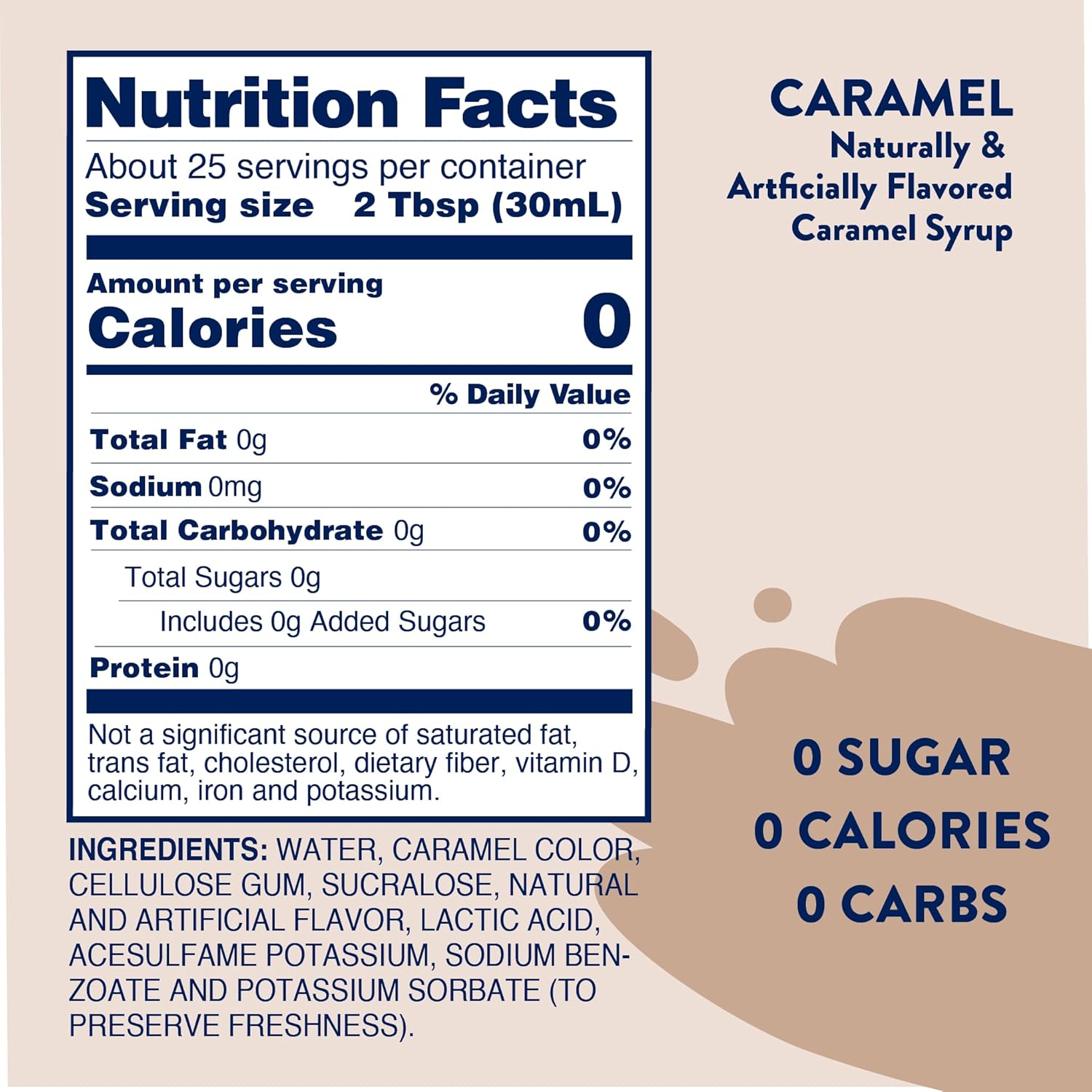 Jordan’s Skinny Mixes Sugar Free Coffee Syrup, Salted Caramel Coffee Flavoring Syrup, Zero Calorie Drink Mix, Lattes, Baking, Protein Shake or Cocktail, Dairy & Gluten Free, Kosher, 25.4 Fl Oz, 2 Pack