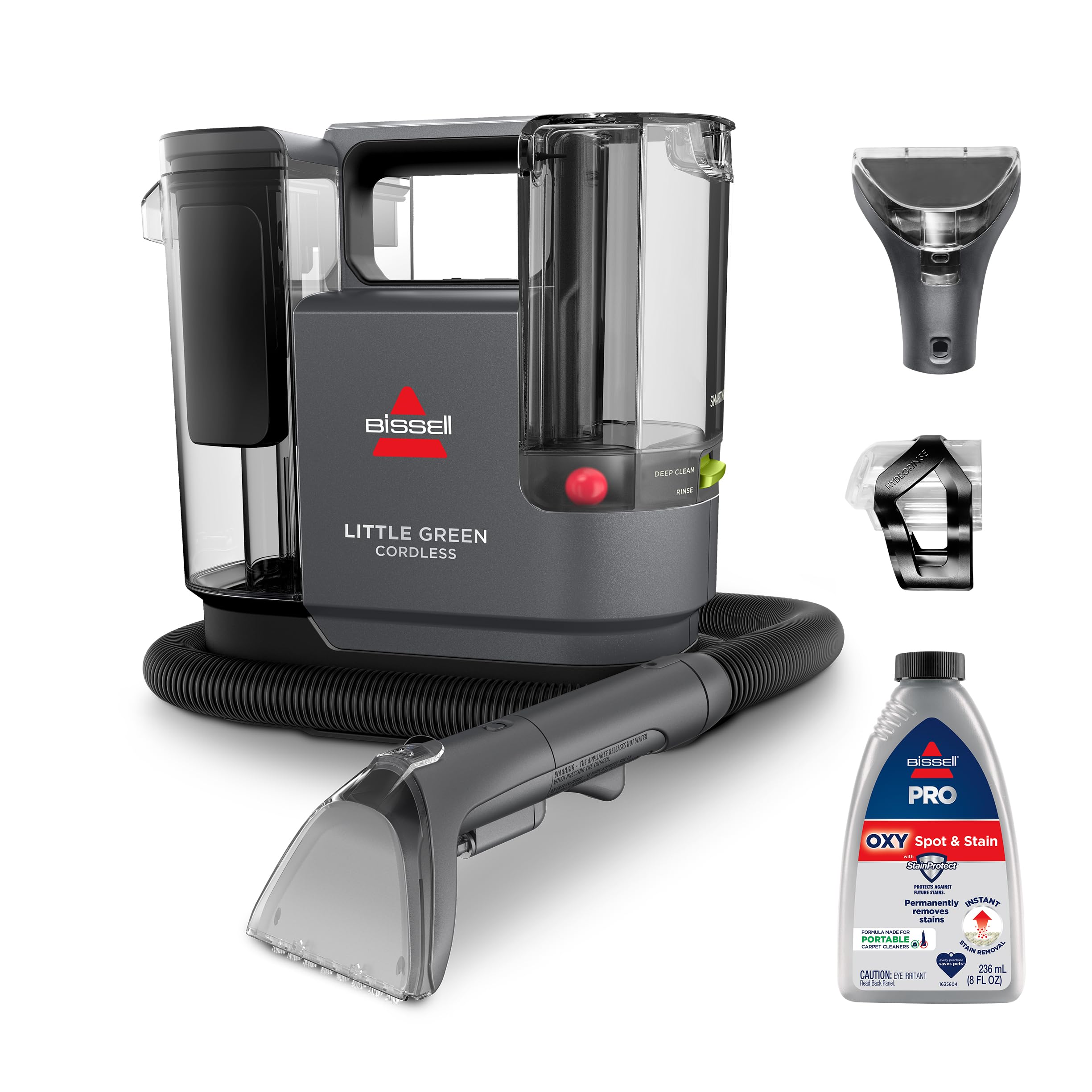 BISSELL Little Green Cordless Portable Deep Cleaner with 25V Lithium-Ion Battery & Battery-Boost Technology, 3682