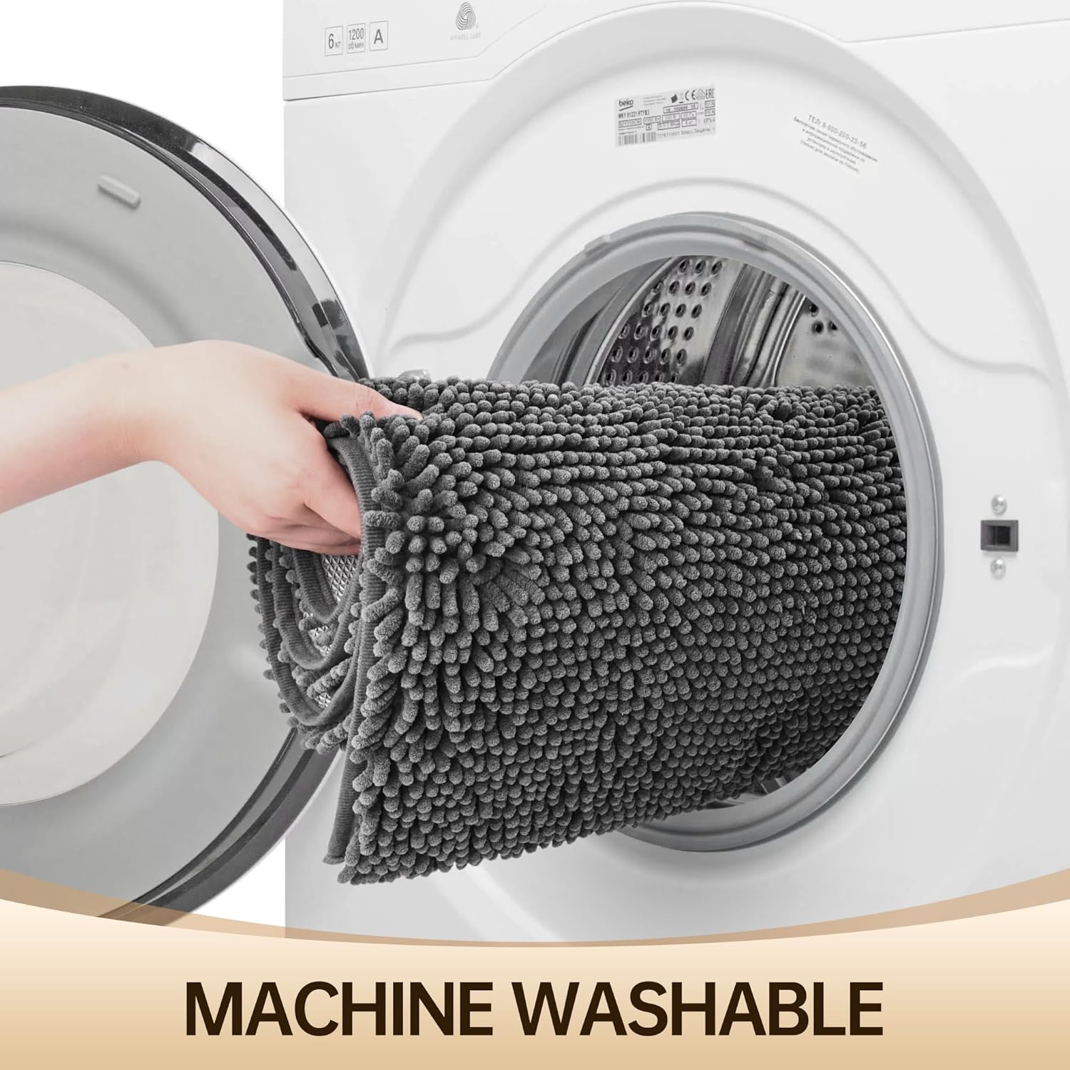 Amyracel Bathroom Rug Mat 30x60, Thick Soft Quick Dry Absorbent Chenille Bath Rug, Rubber Back Non Slip Machine Washable Bath Mat for Bathroom Shower Tub Floor