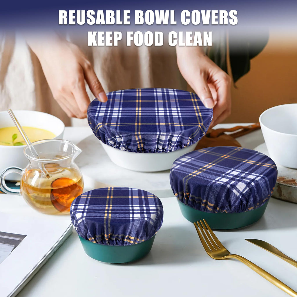 wegreeco Elastic Reusable Bowl Covers for Bread Proofing, Fabric Cloth Sourdough Bowl Covers for Proofing - Set of 3, Grey Leaf