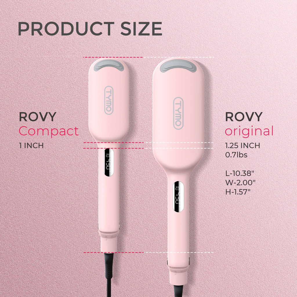 Curling Iron Hair Crimper Waver - TYMO ROVY Beach Waves Curling Wand, Ionic Deep Waver Hair Curler Tool with Ceramic 3 Barrel for Women, Dual Voltage, Anti-Scald, Easy to Use, Pink, 1.25 Inch