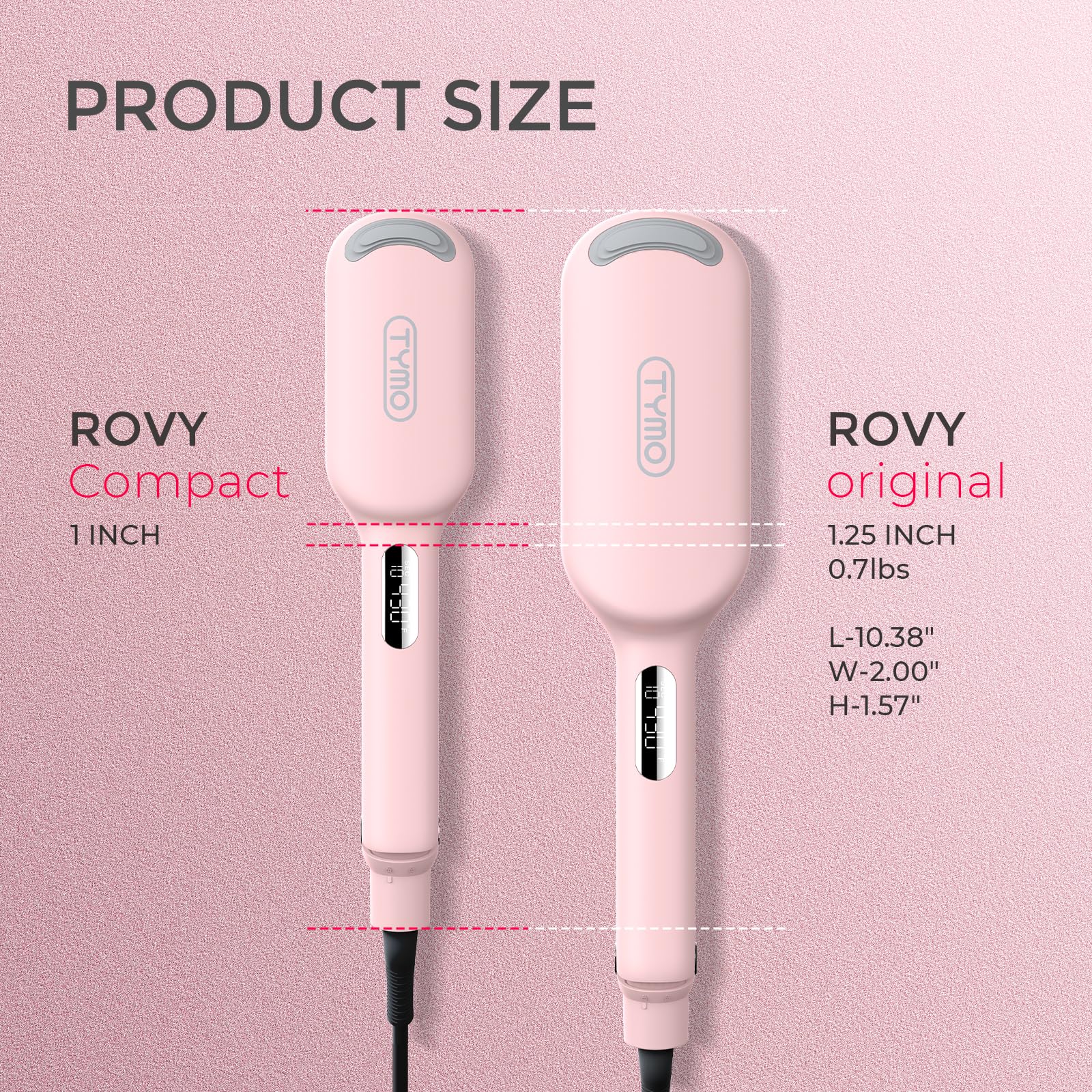 Curling Iron Hair Crimper Waver - TYMO ROVY Beach Waves Curling Wand, Ionic Deep Waver Hair Curler Tool with Ceramic 3 Barrel for Women, Dual Voltage, Anti-Scald, Easy to Use, Pink, 1.25 Inch