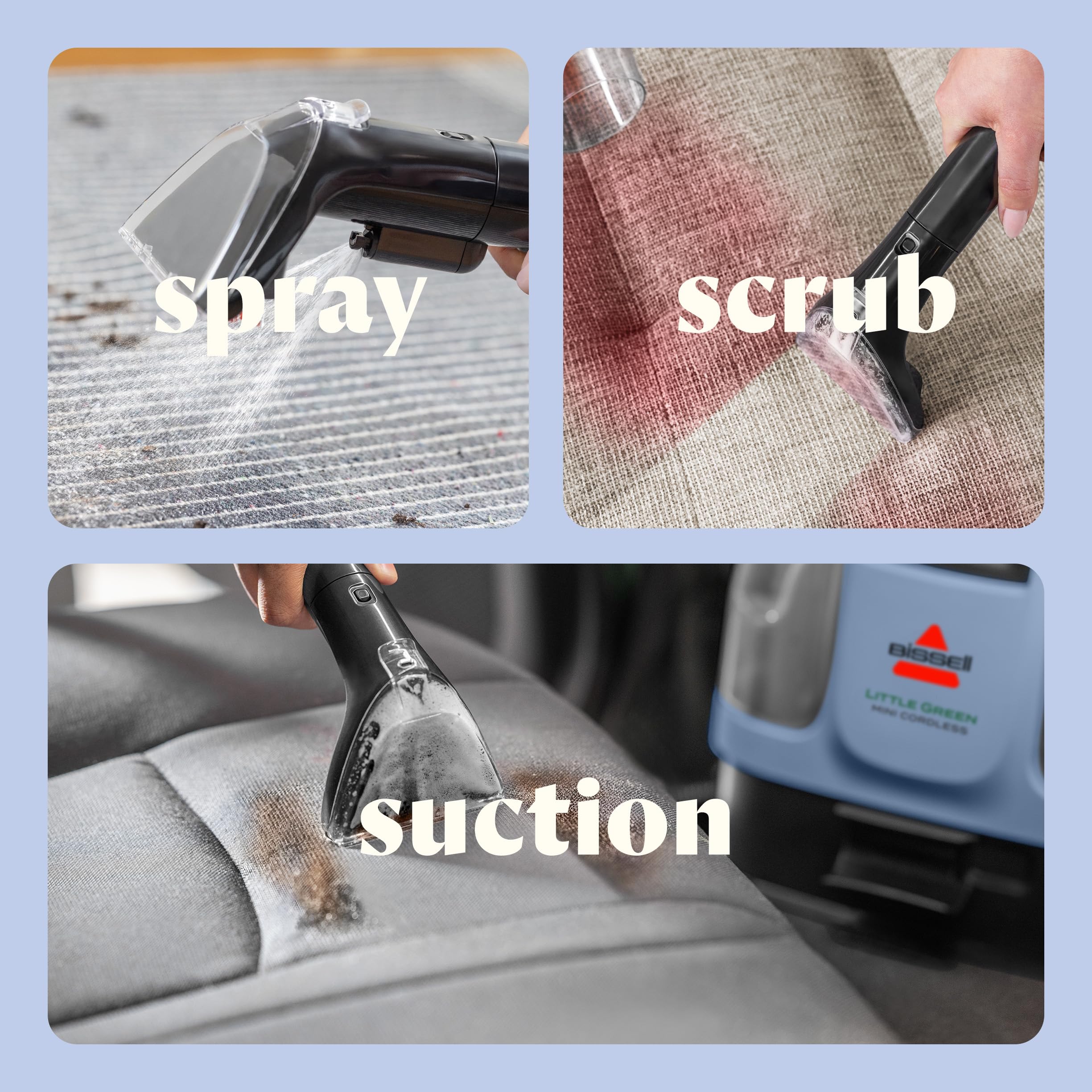 BISSELL Little Green Cordless Portable Deep Cleaner with 25V Lithium-Ion Battery & Battery-Boost Technology, 3682