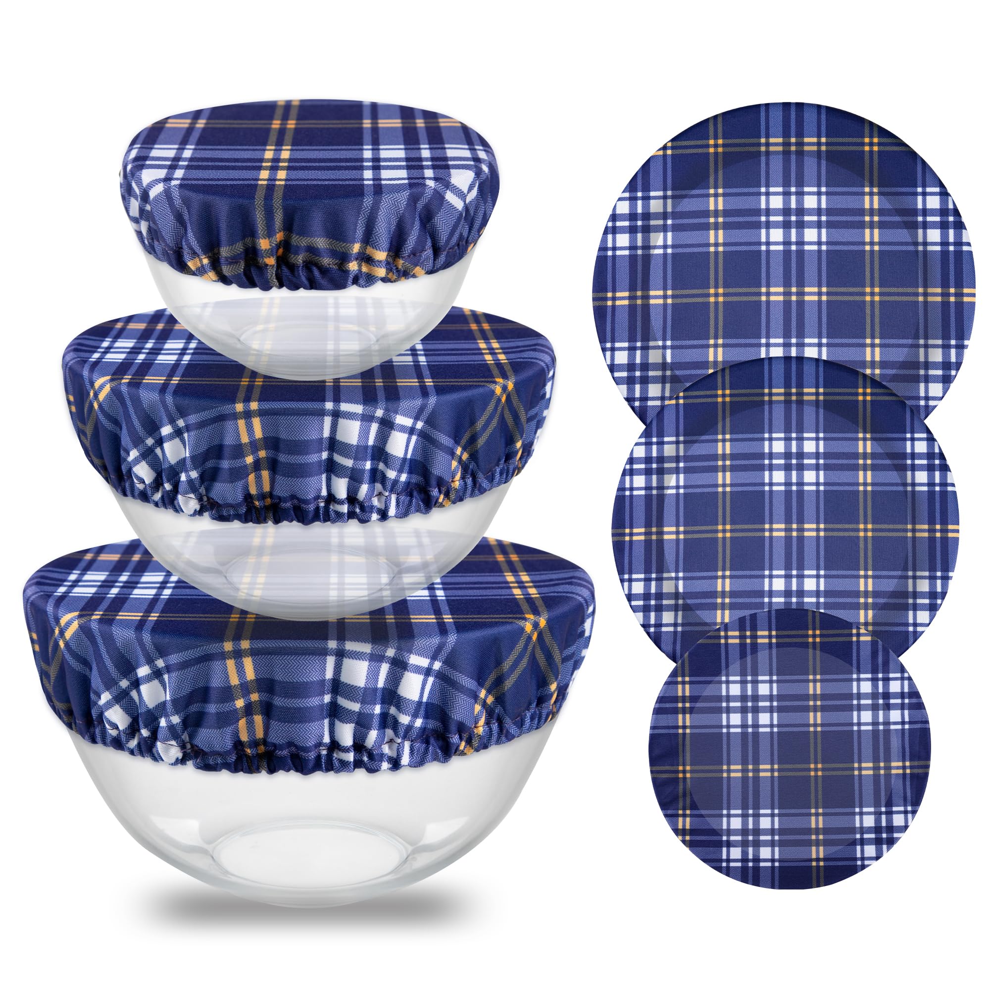 wegreeco Elastic Reusable Bowl Covers for Bread Proofing, Fabric Cloth Sourdough Bowl Covers for Proofing - Set of 3, Grey Leaf