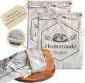 2-Pack XL Linen Reusable Bread Bags for Homemade & Sourdough Breads