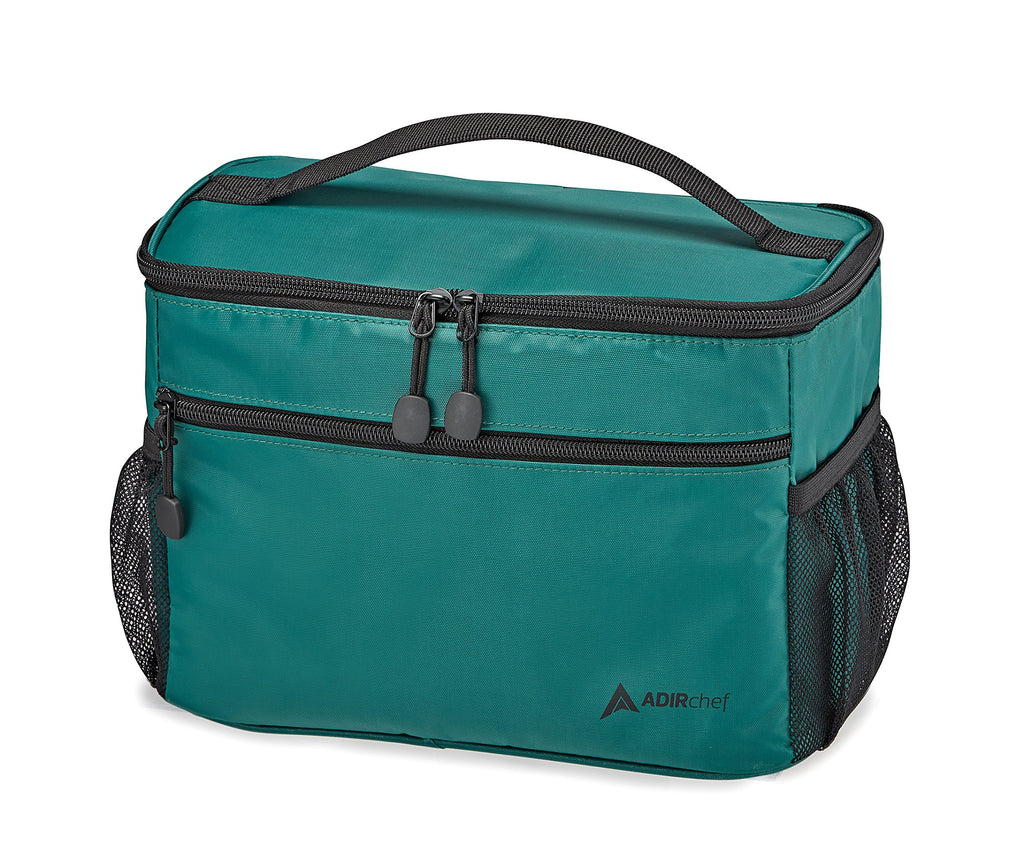 Adir Mini Single Serve Travel Coffee Maker Pouch Organizer, Portable For Travel, Camping, Office Lunch Bag For Grab & Go Daily Use (Black & Green)