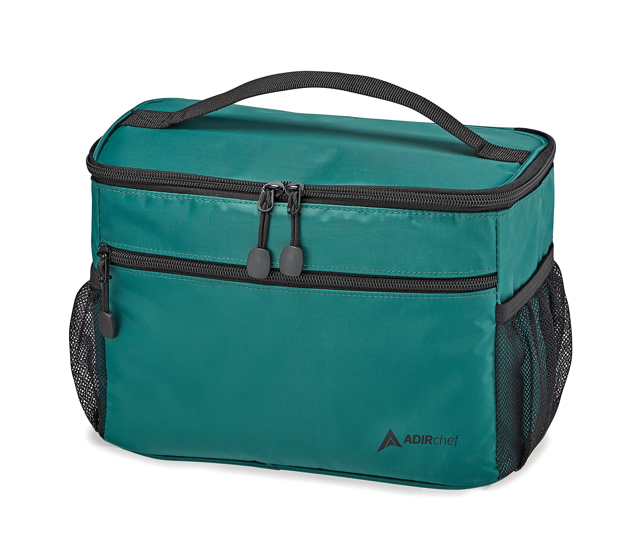 Adir Mini Single Serve Travel Coffee Maker Pouch Organizer, Portable For Travel, Camping, Office Lunch Bag For Grab & Go Daily Use (Black & Green)